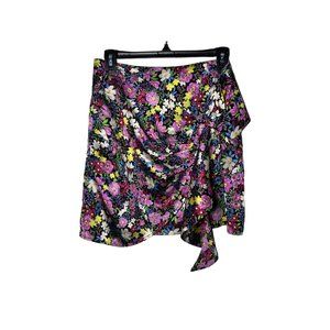 ShowPo A library of colorful flowers short skirt with faux wrap Size US 8